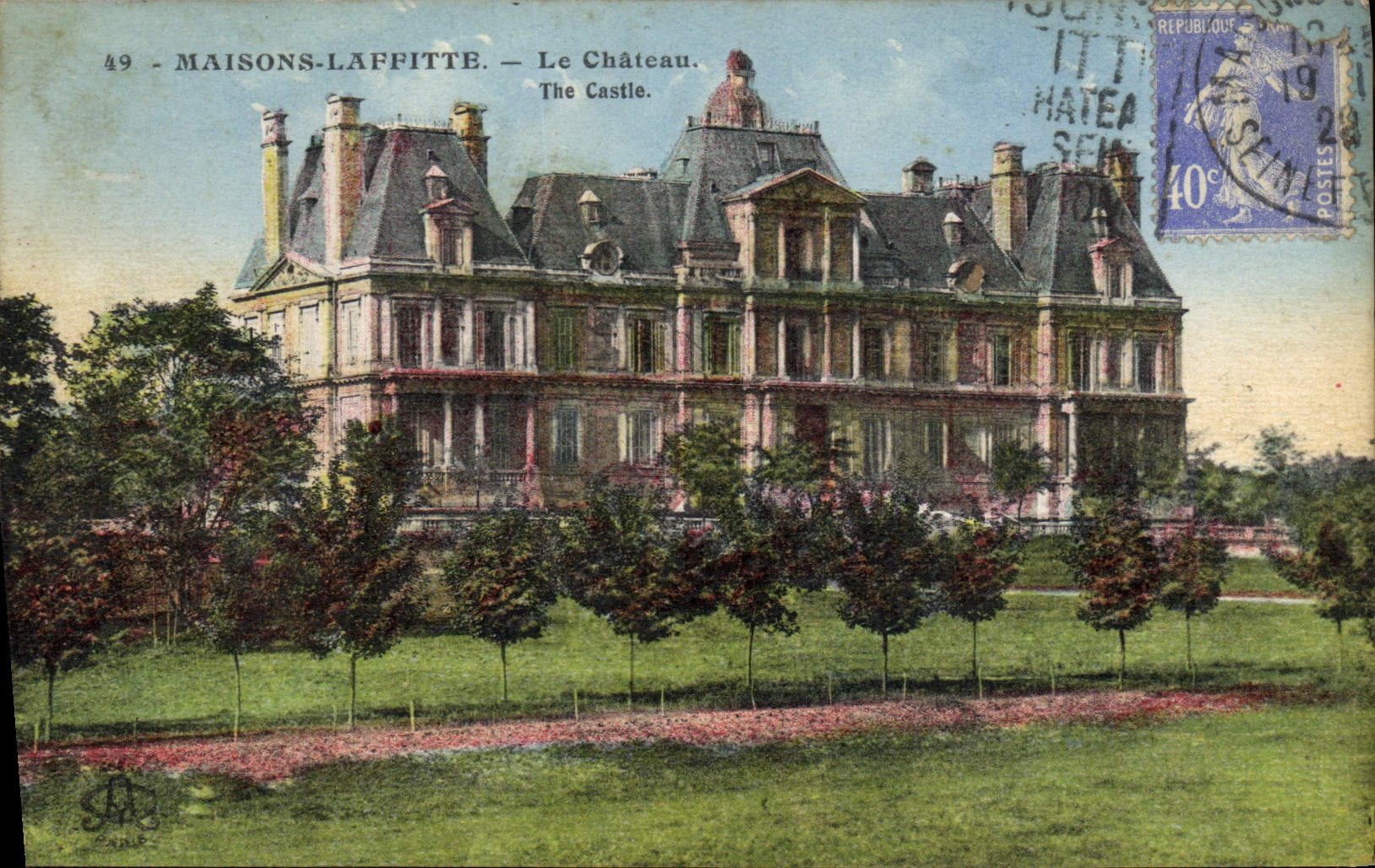 VINTAGE POSTCARD Laffitte Houses the Castle