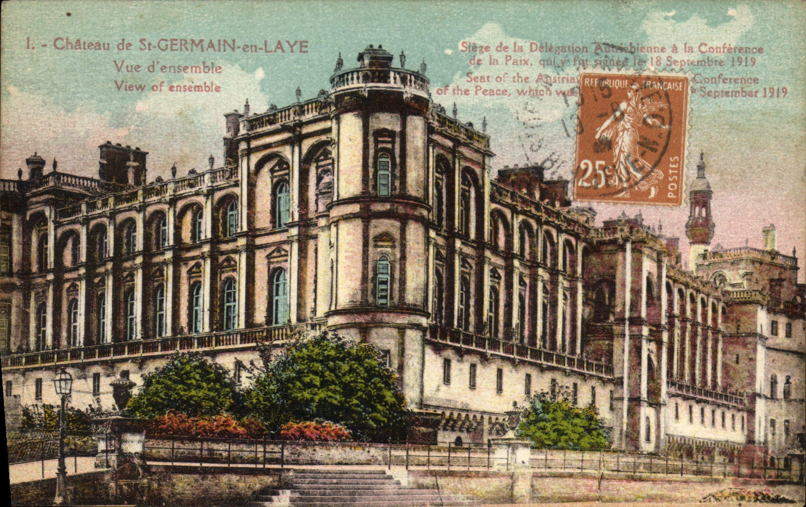 VINTAGE POSTCARD L Castle of German St in Overall picture Bush hammer