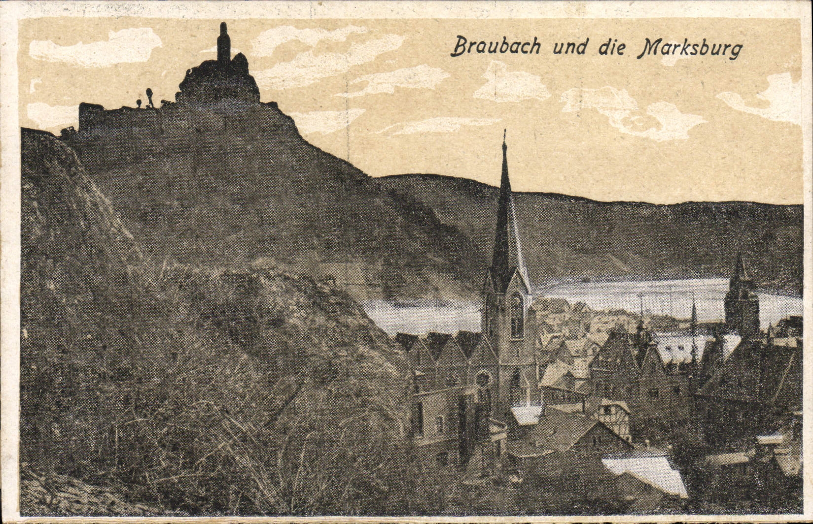 VINTAGE POSTCARD Braubach und die Maksburg