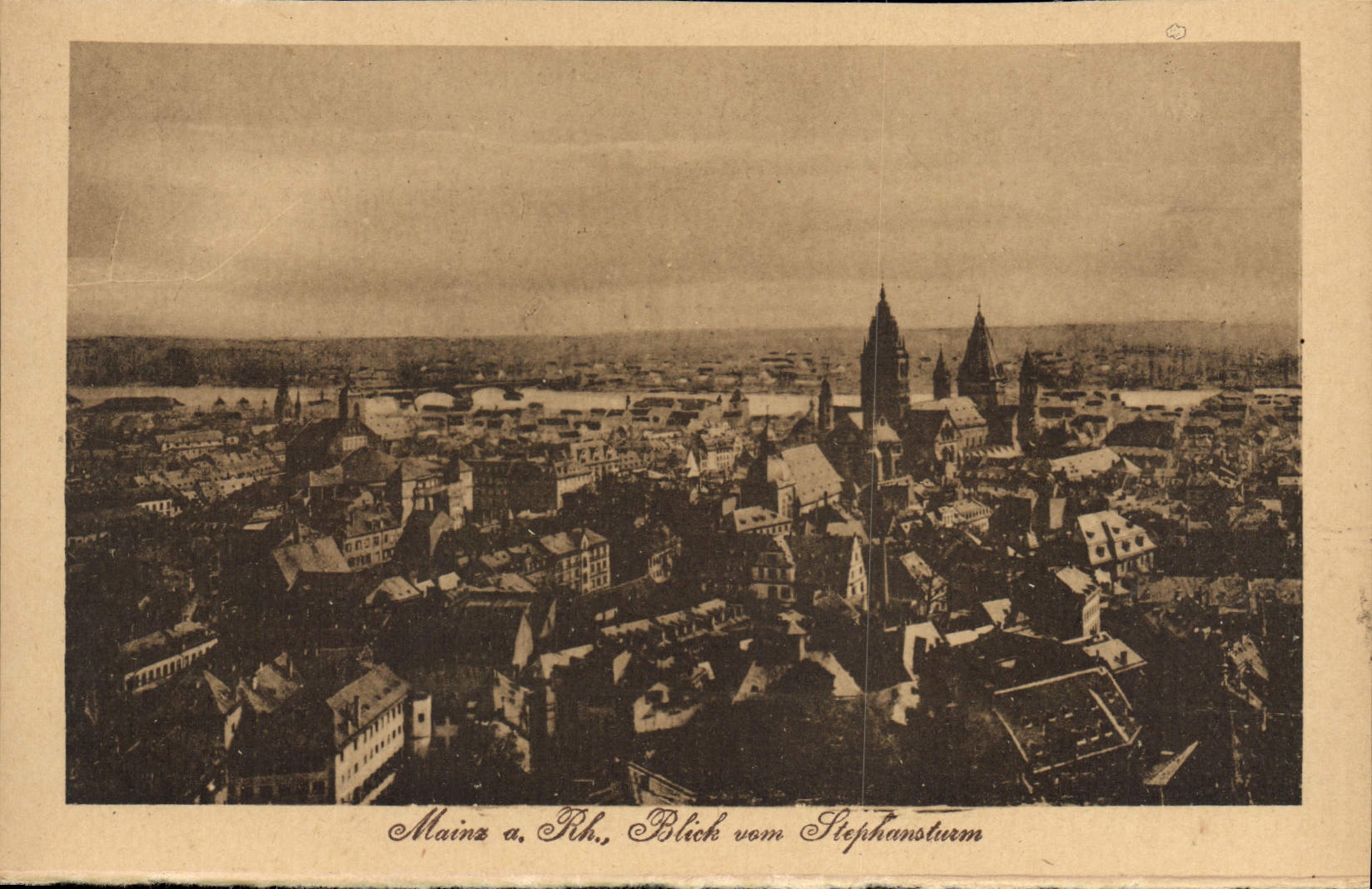 VINTAGE POSTCARD Mainz has Rh Blick vom Stephansturm