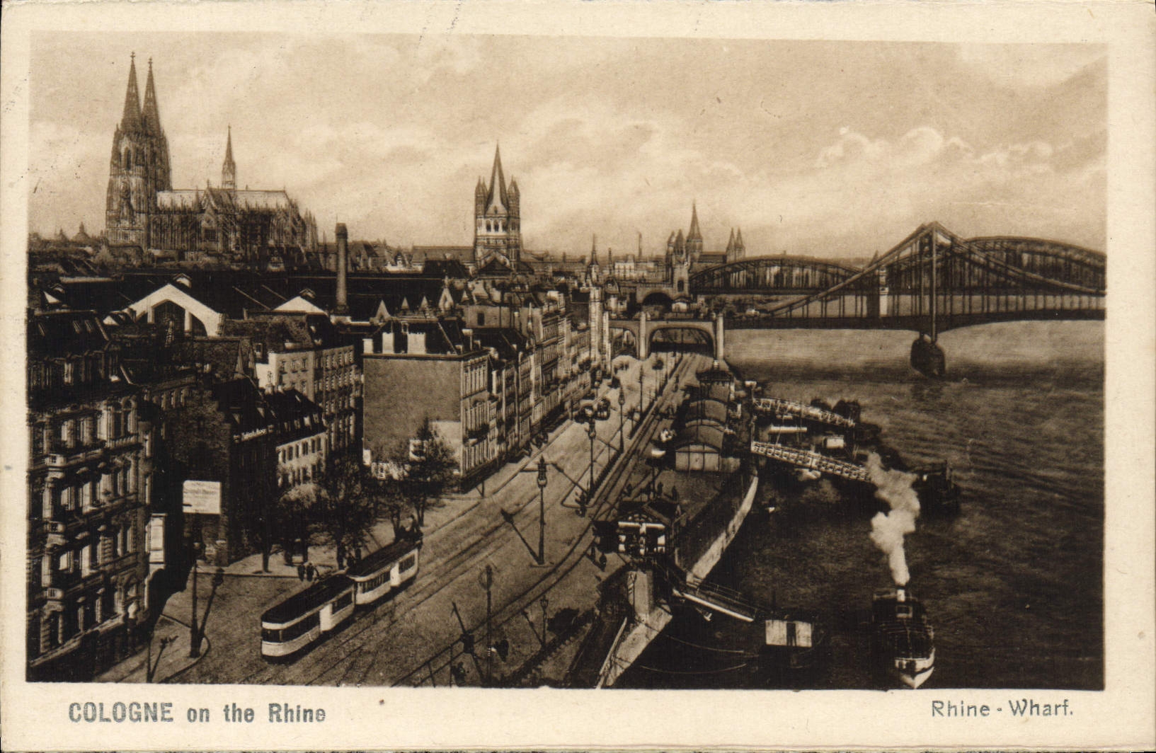 VINTAGE POSTCARD Cologne one the Rhine Rhine Whari
