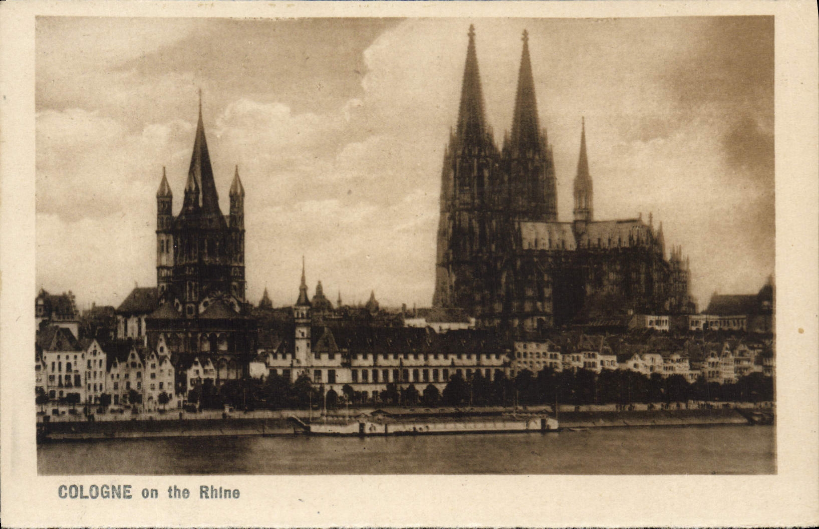 VINTAGE POSTCARD Cologne one the Rhine