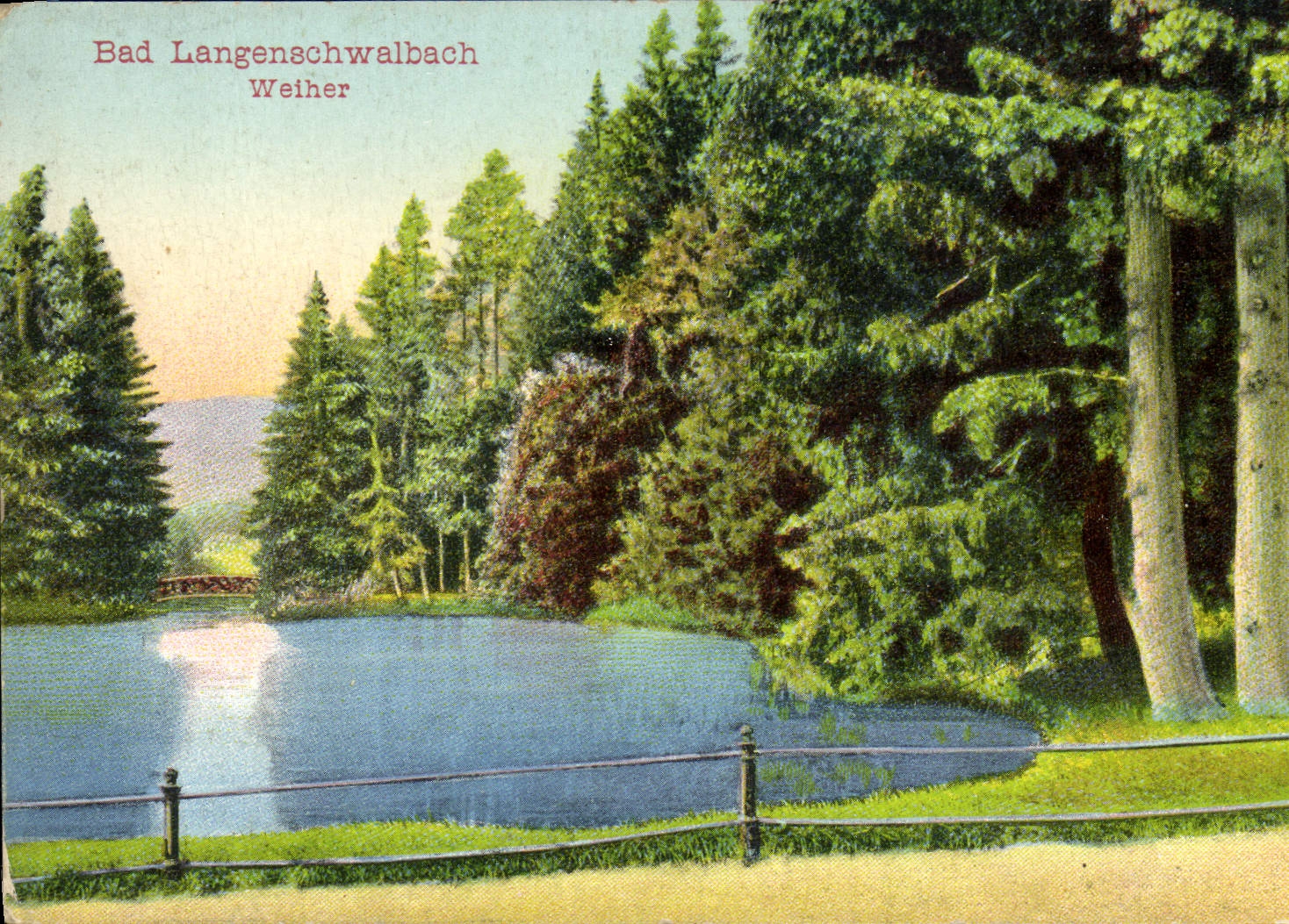 VINTAGE POSTCARD Bad Langenbchwalbach Weiher