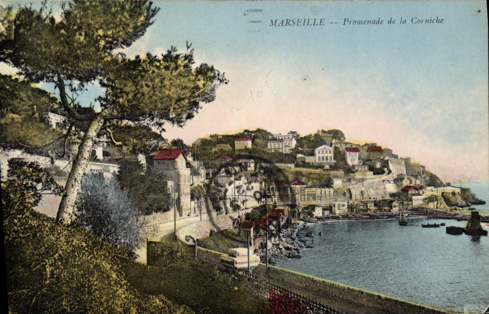 Caminata de Marsella de la POSTAL de la VENDIMIA de la cornisa