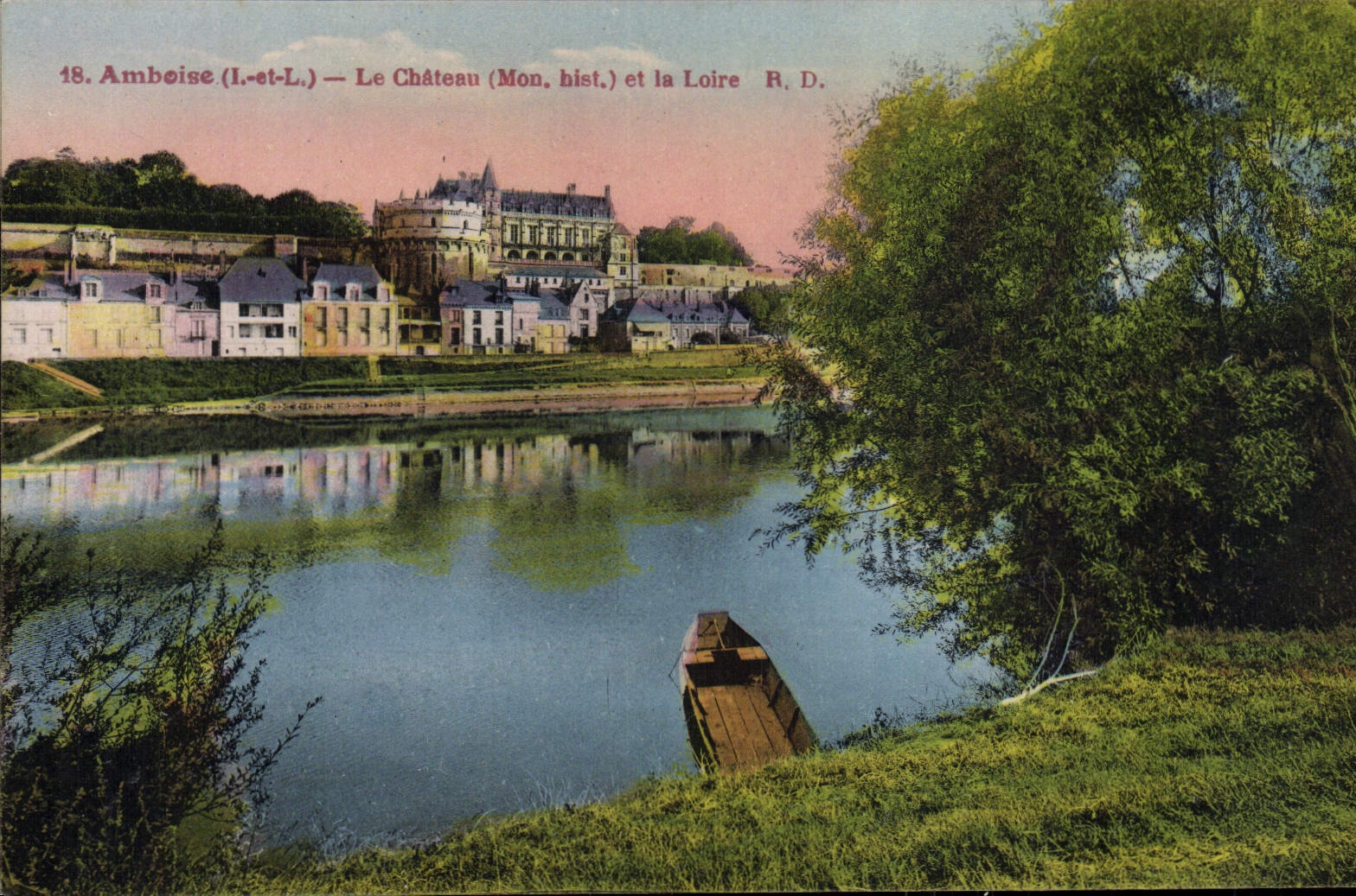 VINTAGE POSTCARD Amboise the Castle and the Loire