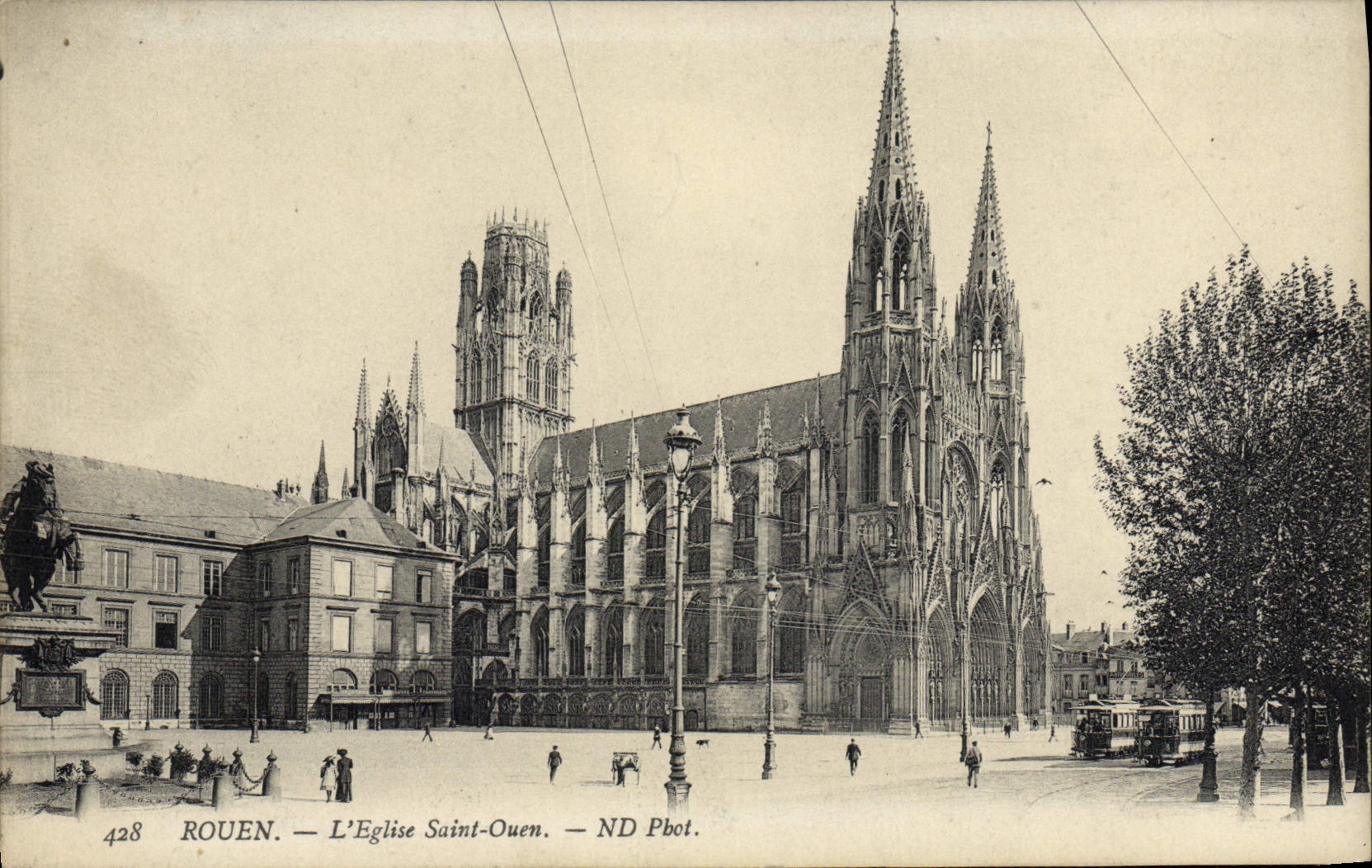 VINTAGE POSTCARD Rouen the Church Holy Ouen