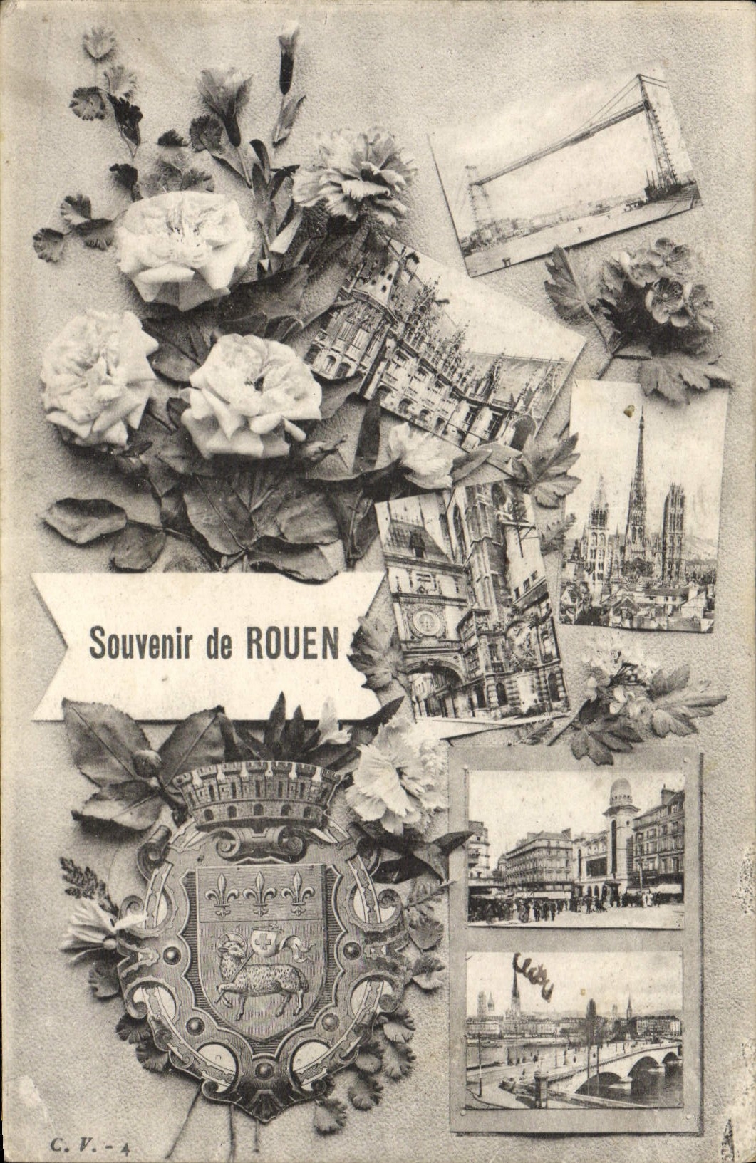 VINTAGE POSTCARD To remember of Rouen Lamb