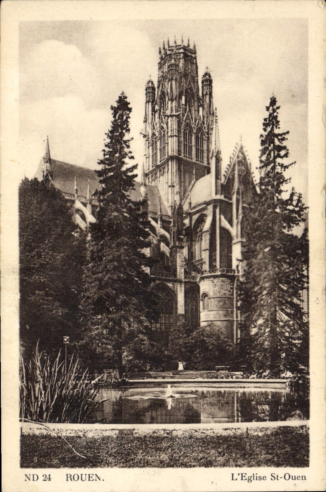 VINTAGE POSTCARD Rouen the Church St Ouen