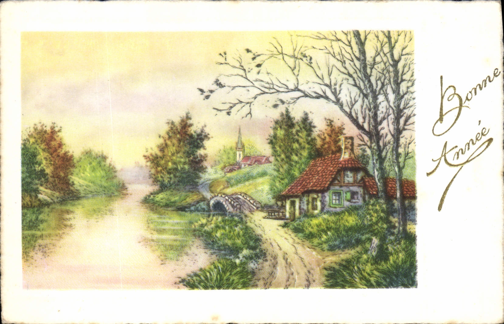 VINTAGE POSTCARD Fantasy Happy New Year