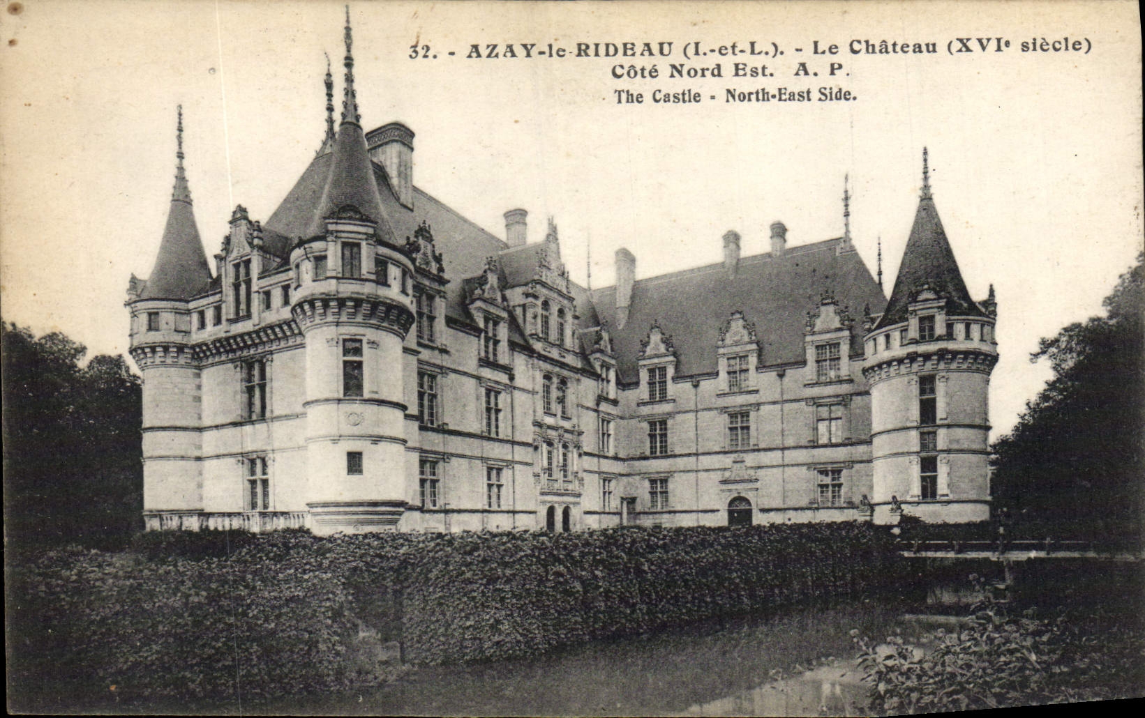 VINTAGE POSTCARD Azay the Curtain the Castle Dimensions Northern