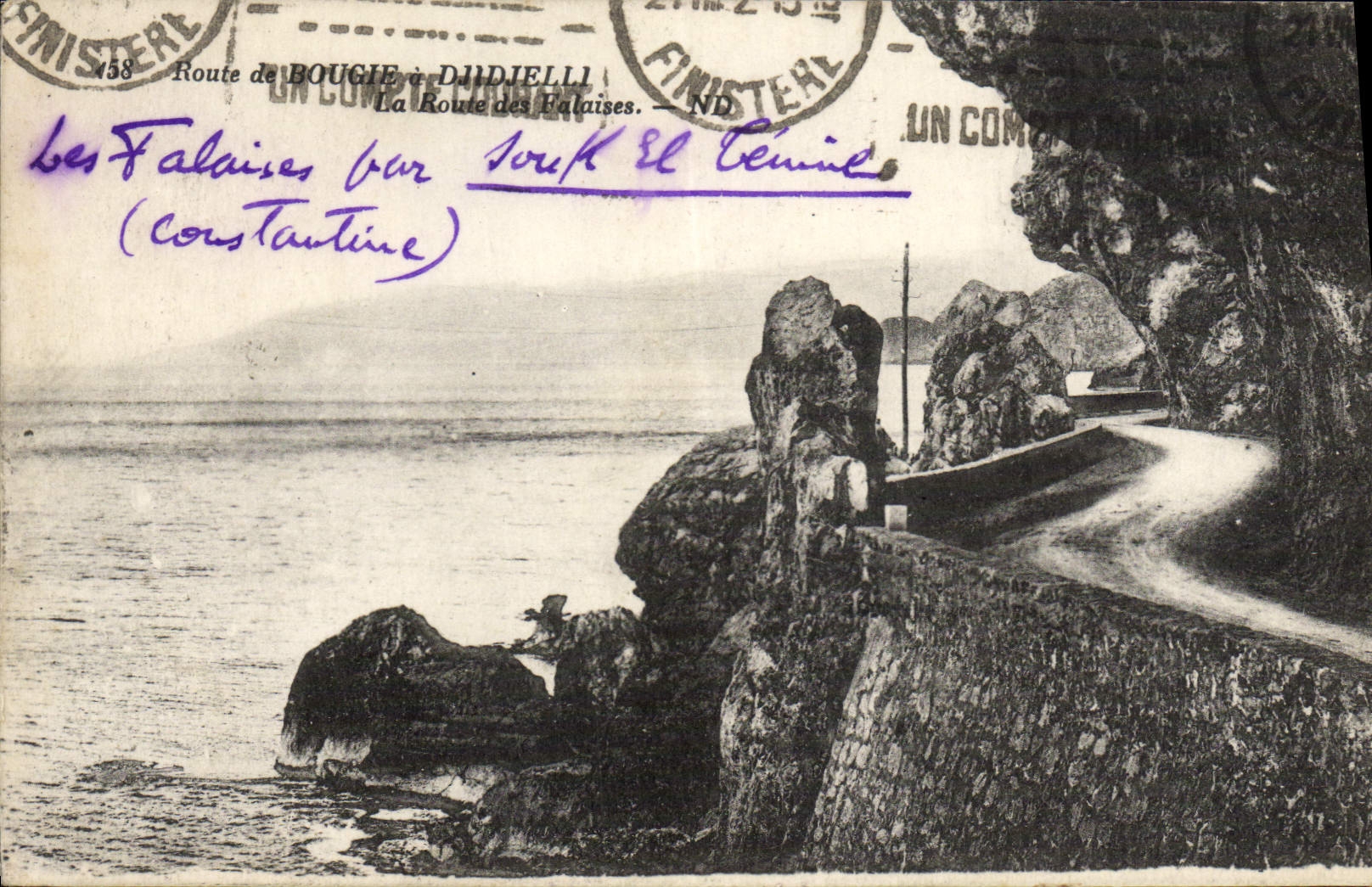 VINTAGE POSTCARD Route of Candle has Djidjelli