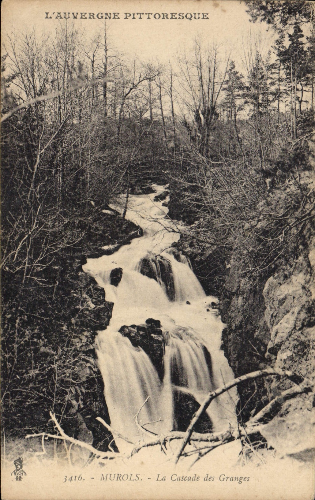 VINTAGE POSTCARD Picturesque Auvergne Murols the Cascade of the Barns