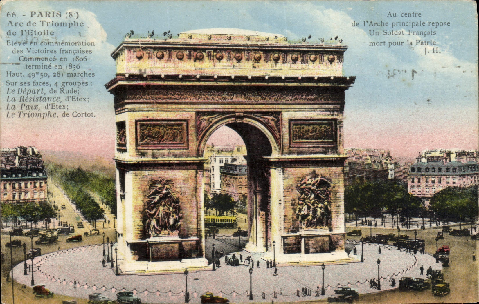 VINTAGE POSTCARD Paris Arc de Triomphe Of Etoile