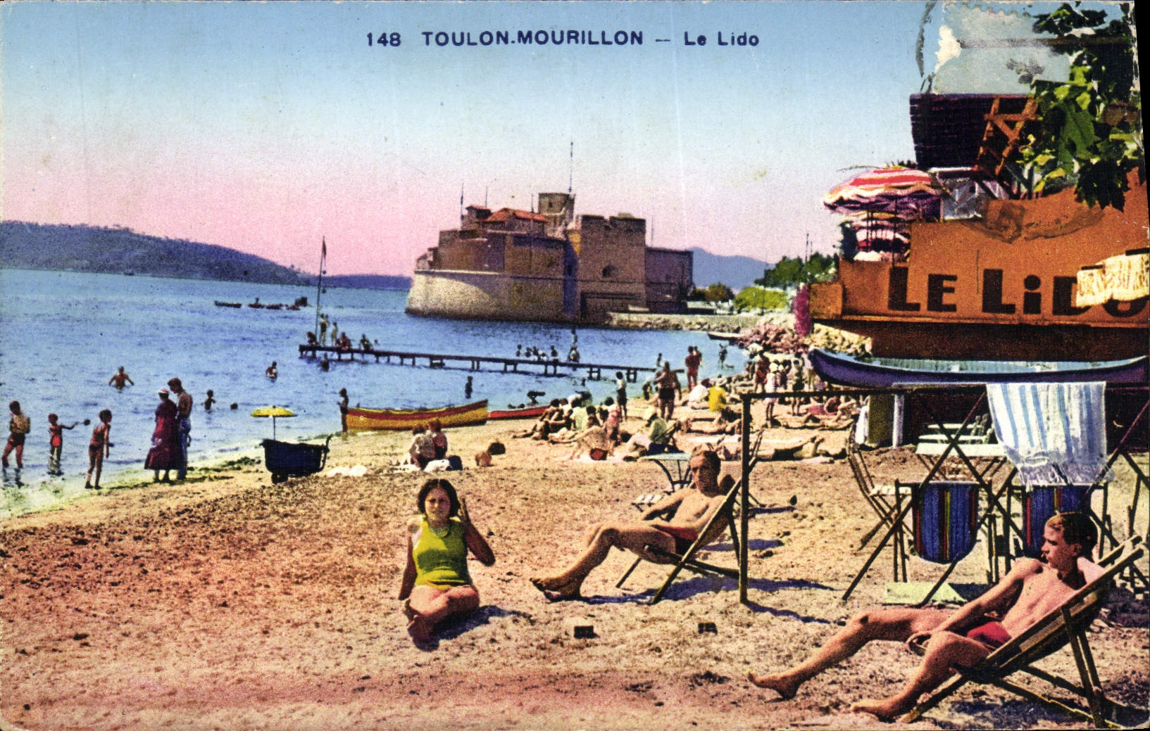 VINTAGE POSTCARD Toulon Mourillon the Lido