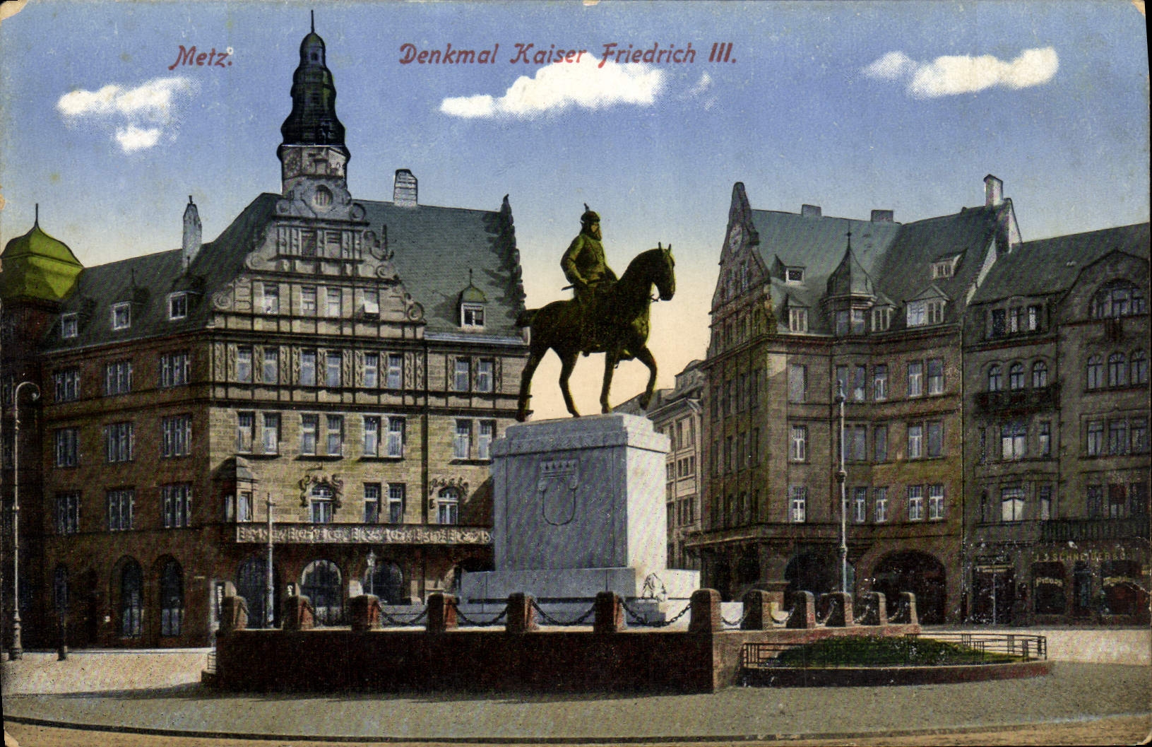 VINTAGE POSTCARD Metz Denkmal Kaiser Friedrich III