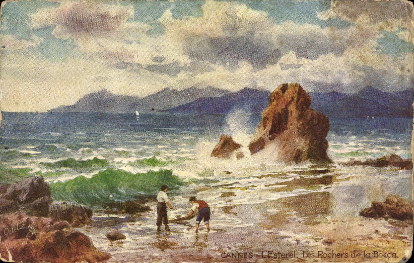 VINTAGE POSTCARD Cannes Esterel Rocks of Bocca
