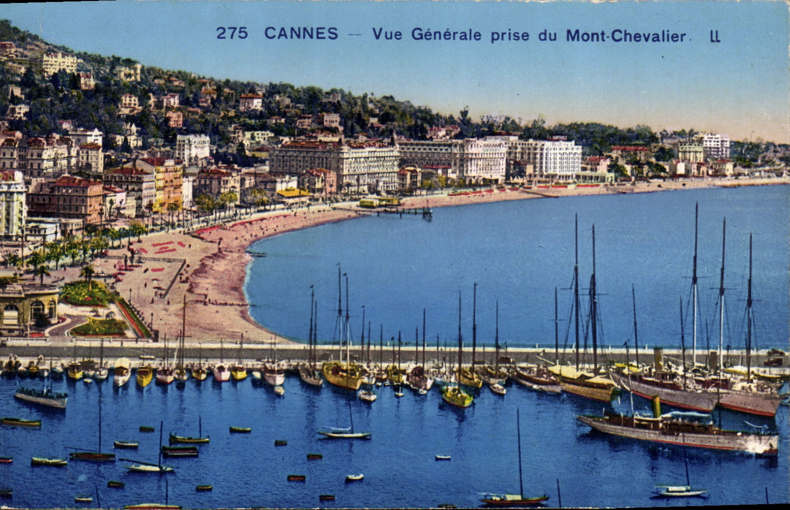 VINTAGE POSTCARD Cannes View Taken of the Mount Knight