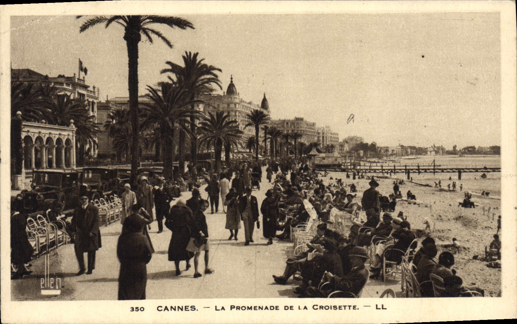 VINTAGE POSTCARD Cannes the Walk Of the Small cross