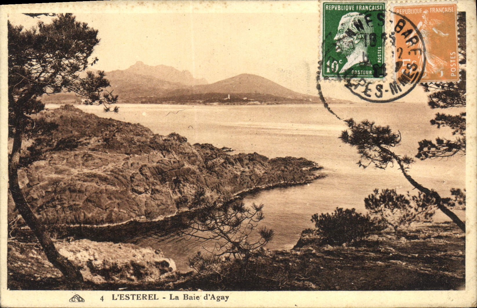 VINTAGE POSTCARD Esterel the Bay of Agay