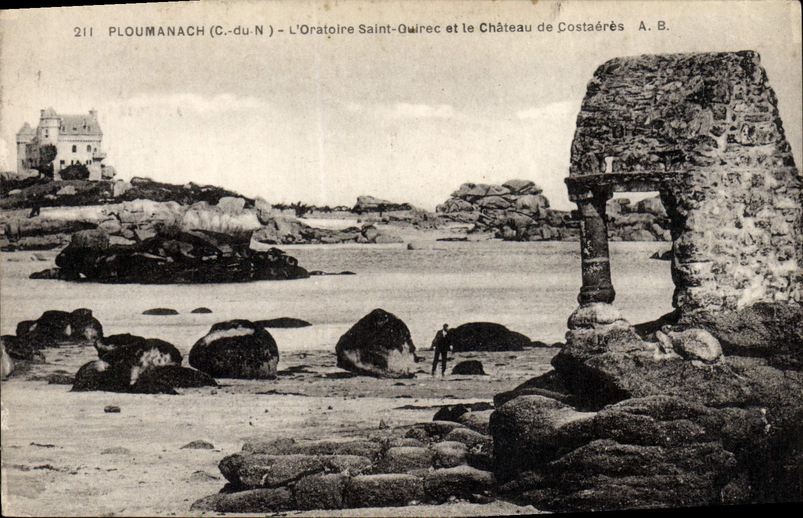 CPA Ploumanac'h L'oratoire Saint Quirec et le chateau de Costaeres
