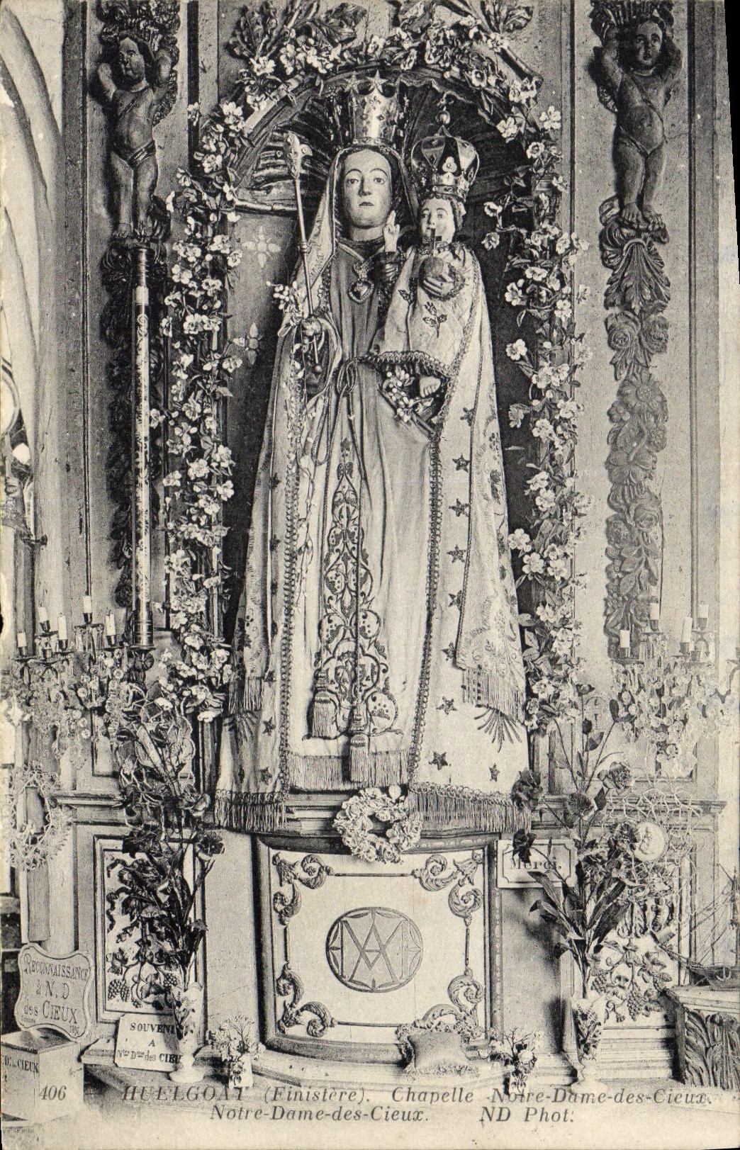 VINTAGE POSTCARD Huelgoat Notre Dame Vault of the Skies