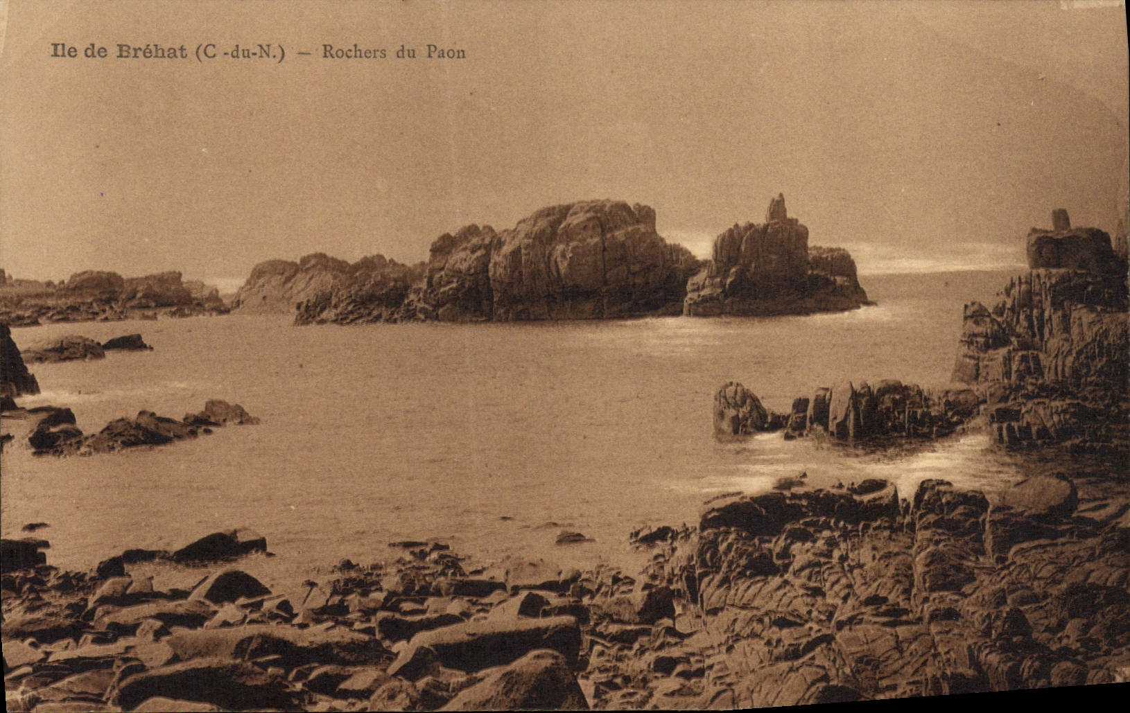 VINTAGE POSTCARD Island of Brehat Rocks da Paon