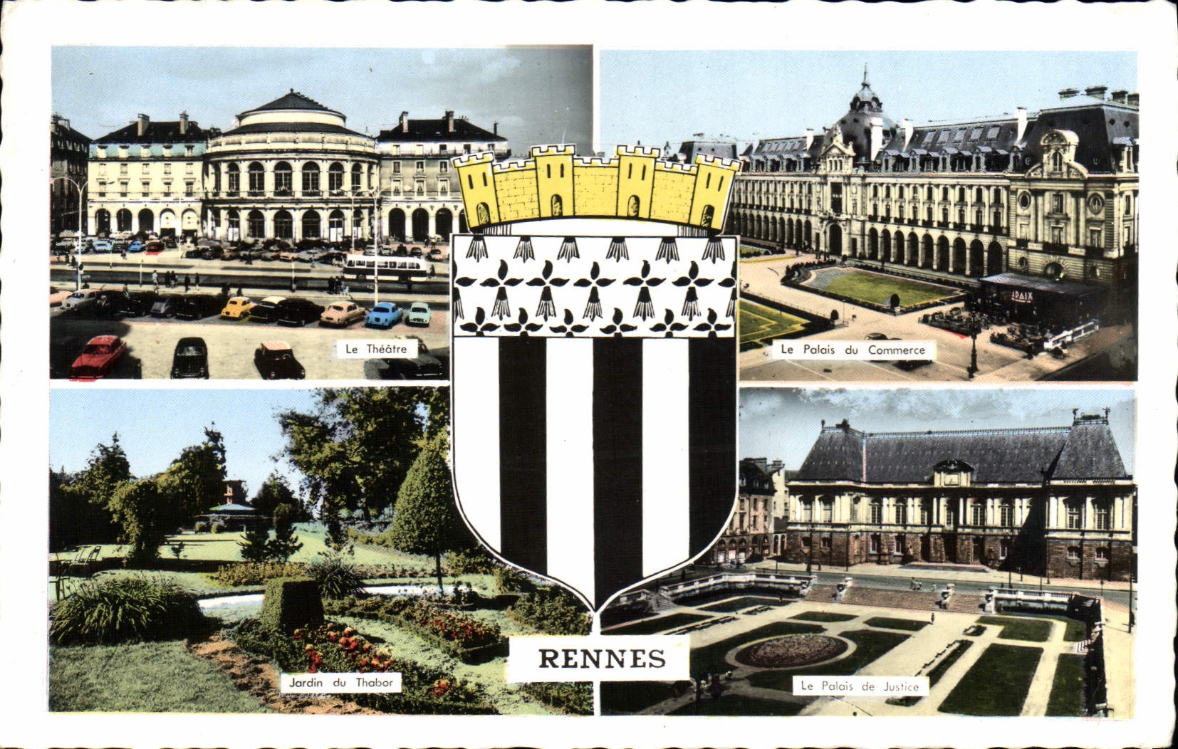 CPM Rennes Jardin du Thabor Le theatre Le palais du commerce Theatre