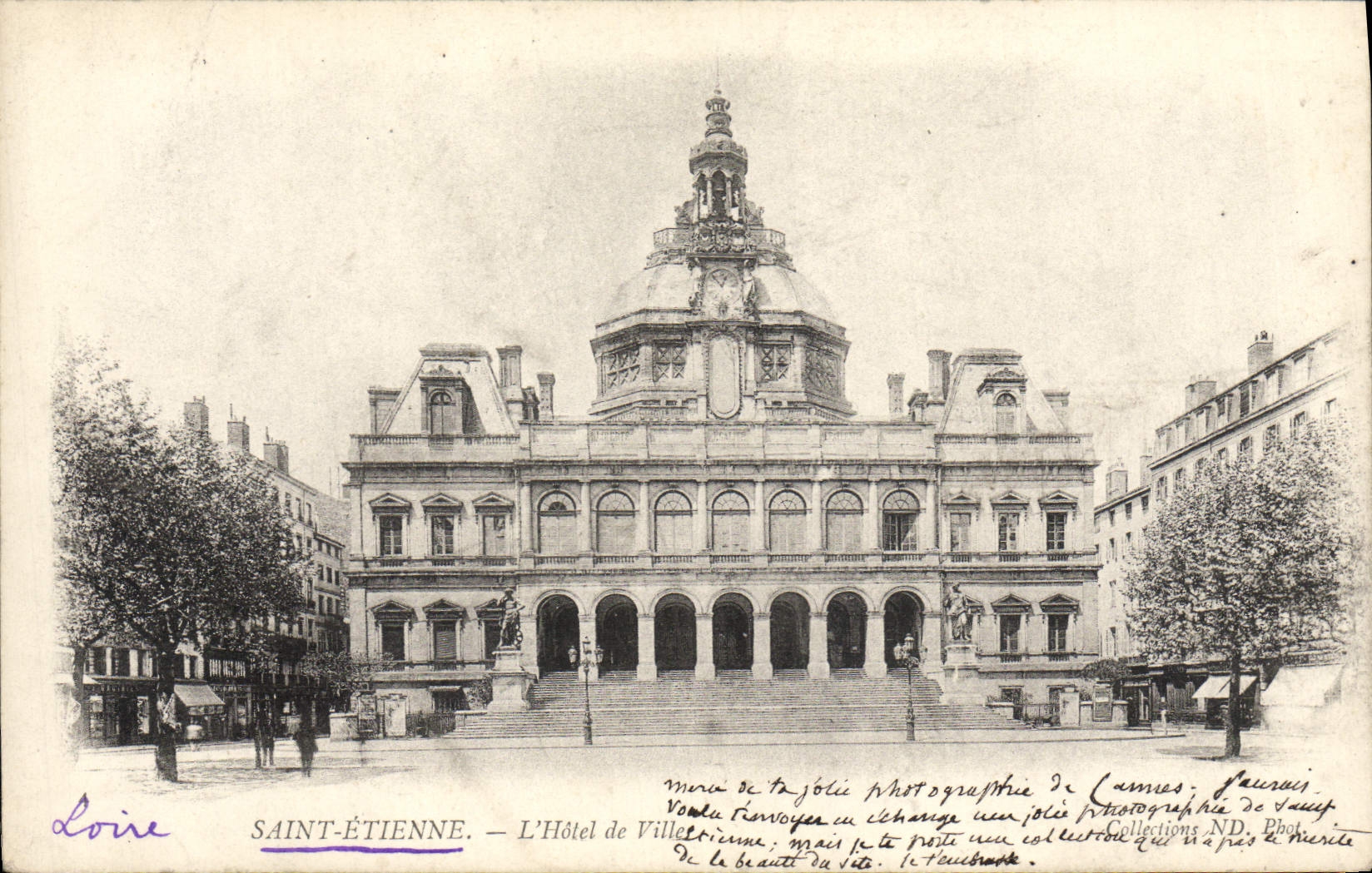 VINTAGE POSTCARD Holy Etienne the Town hall