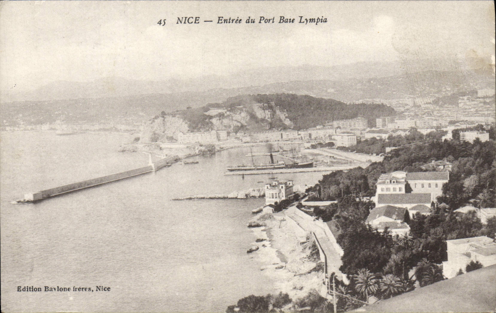 VINTAGE POSTCARD Entered Nice of the Port Lympia Bay