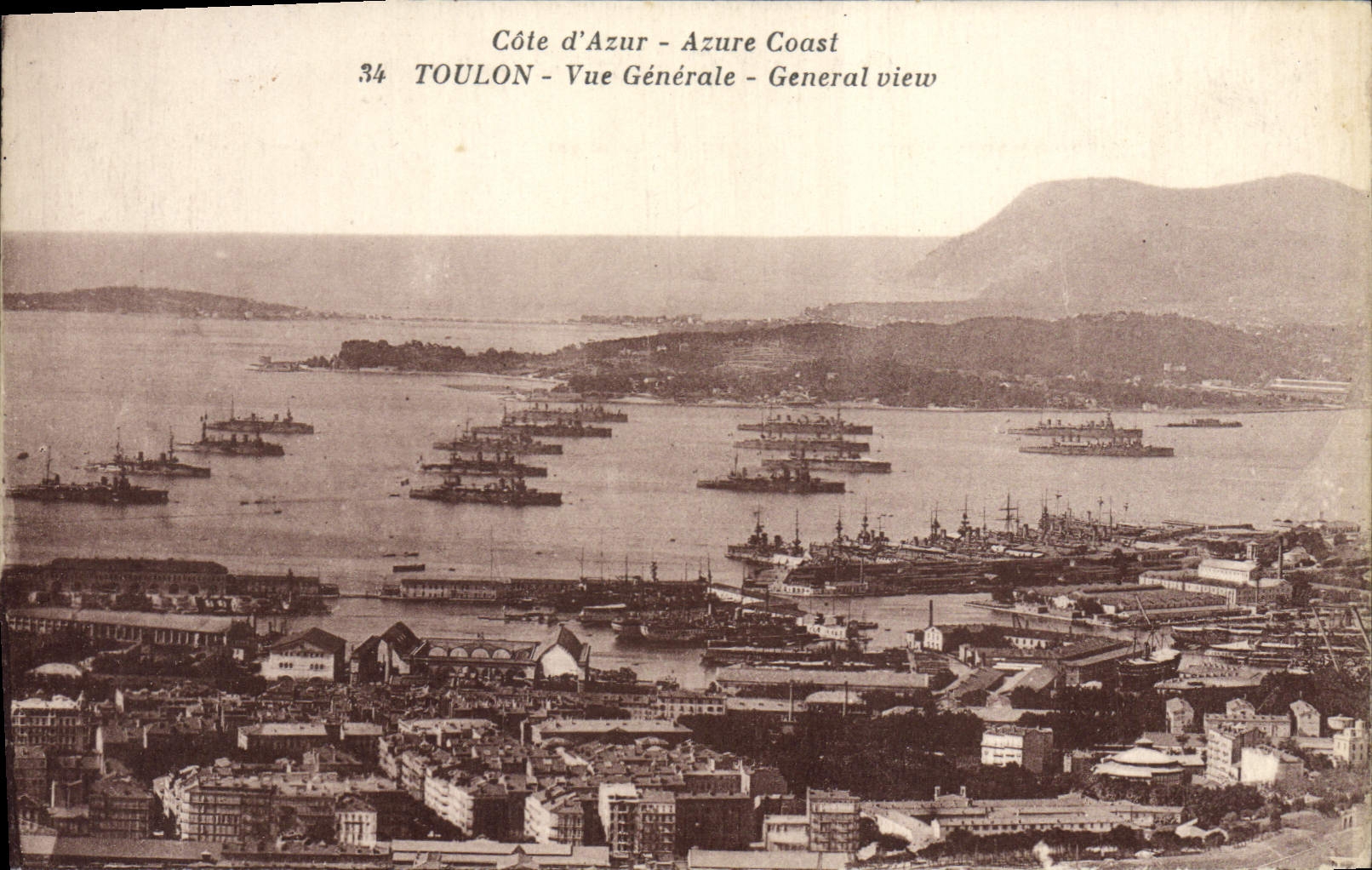 VINTAGE POSTCARD Toulon View Boats