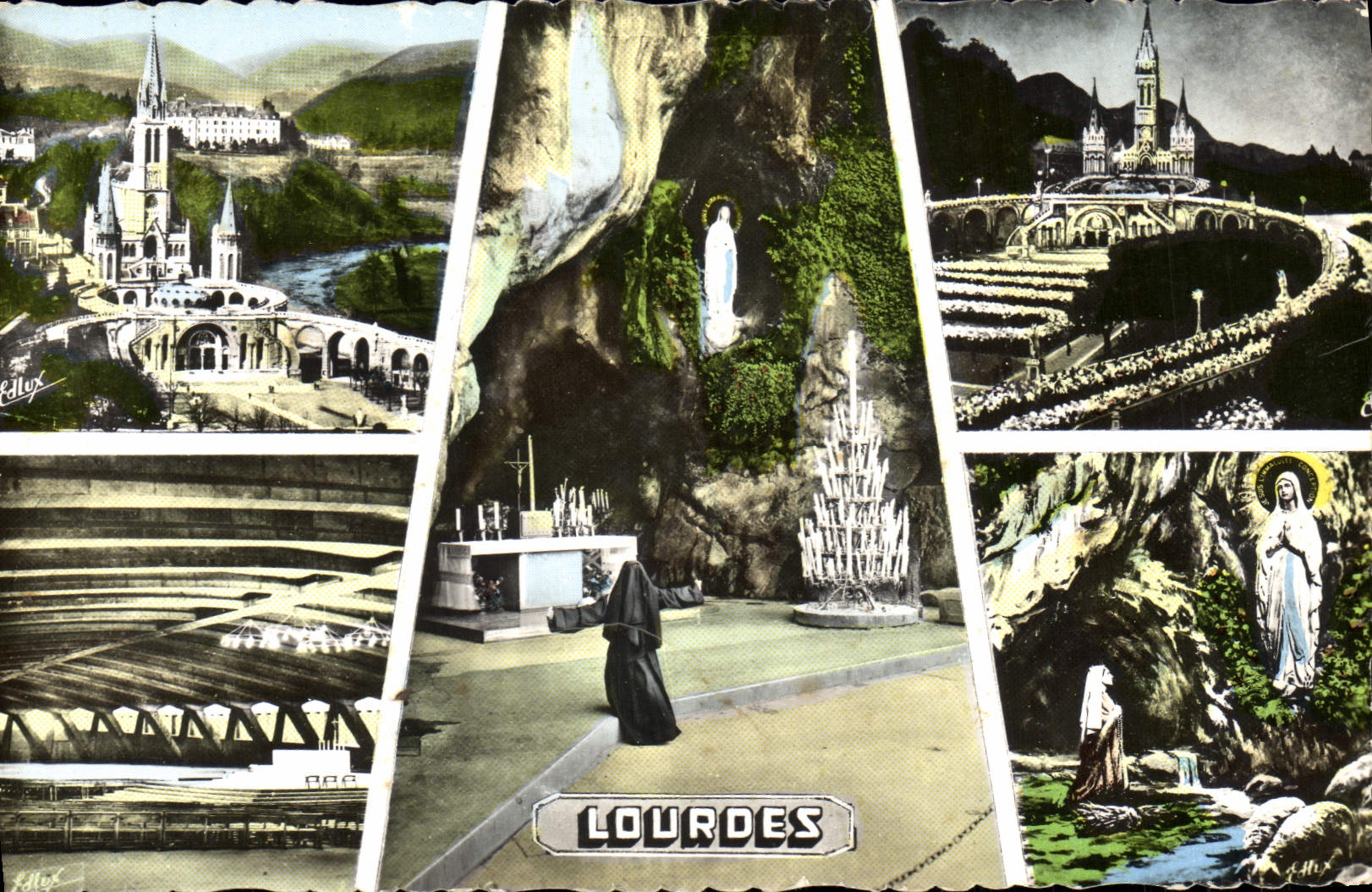 MODERN CARD Heavy the basilica the cave the procession with the torches the underground basilica Appearance