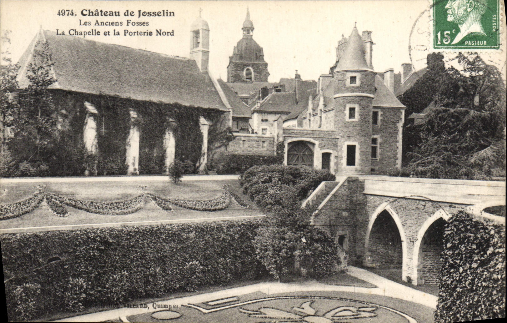 VINTAGE POSTCARD Castle of Josselin Old Pits the vault and the Northern postern