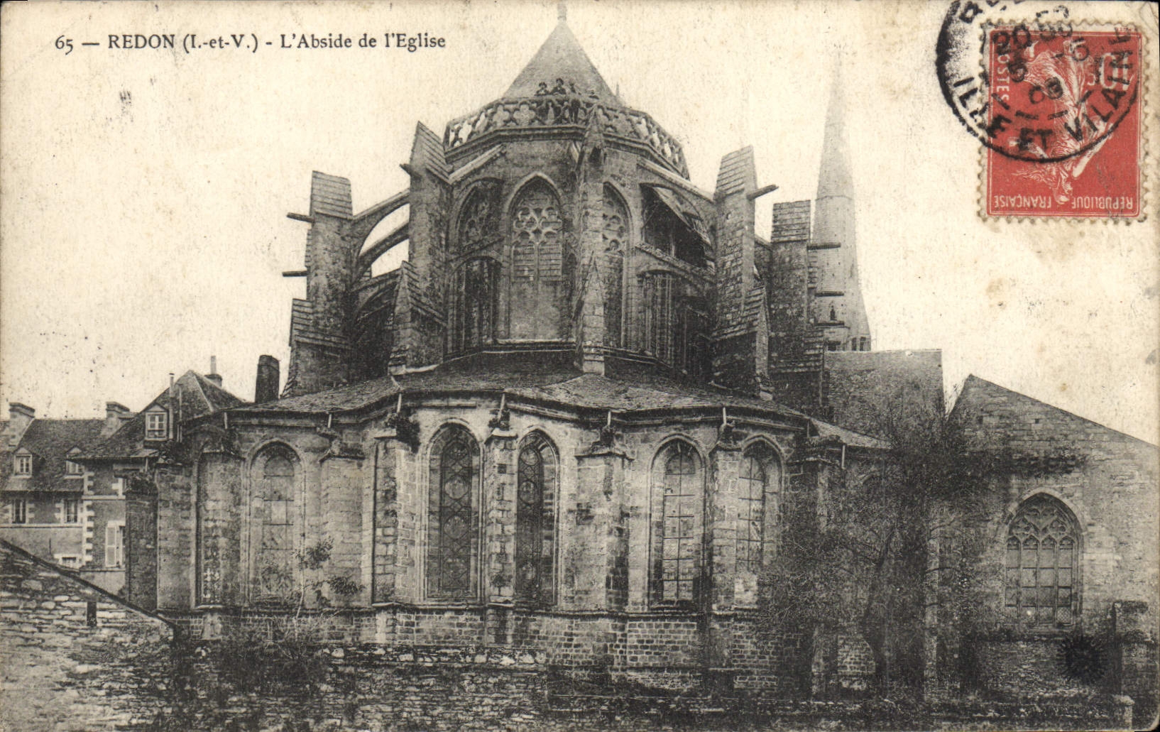 VINTAGE POSTCARD Redon the Apse of the Church
