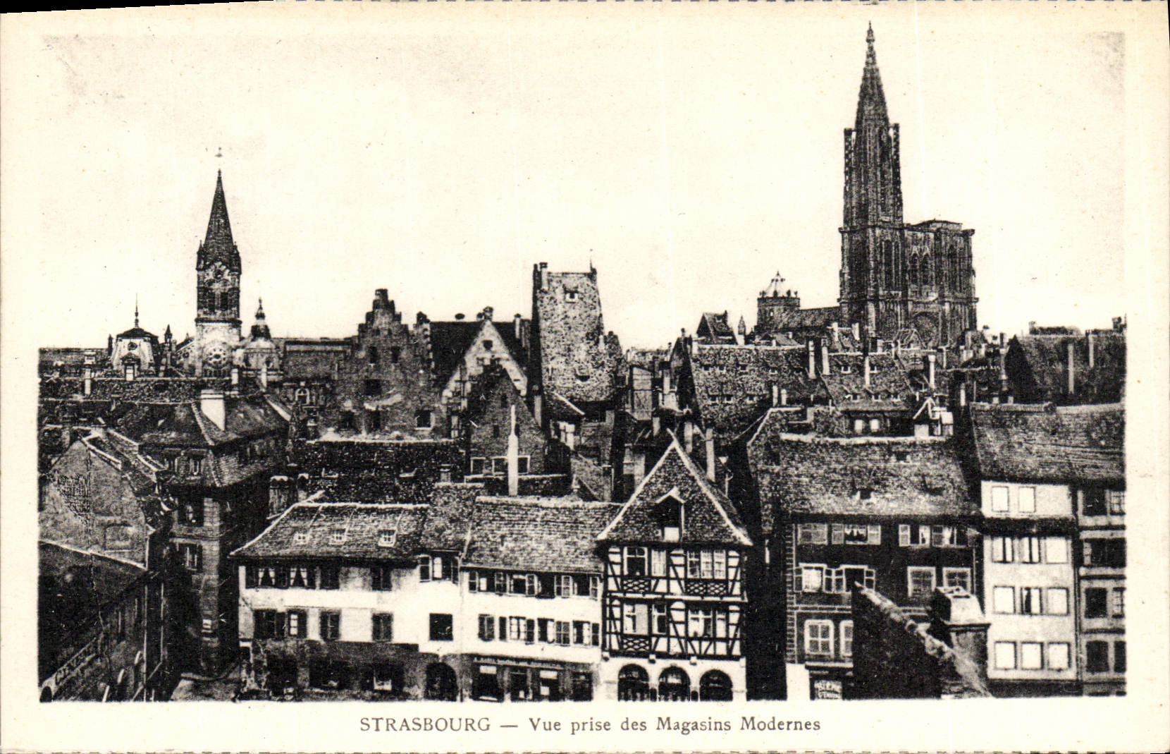 VINTAGE POSTCARD Starsbourg Seen from of the Modern Stores