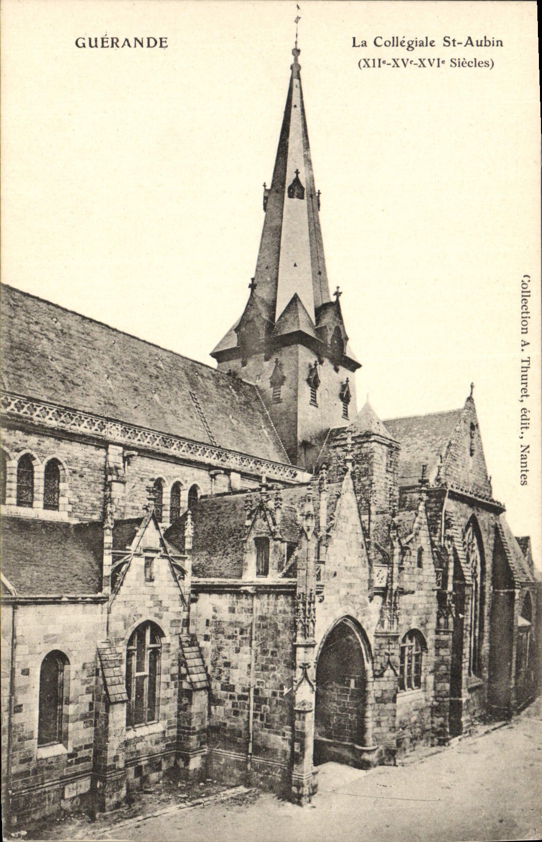 VINTAGE POSTCARD Guerande Collegial St Aubin