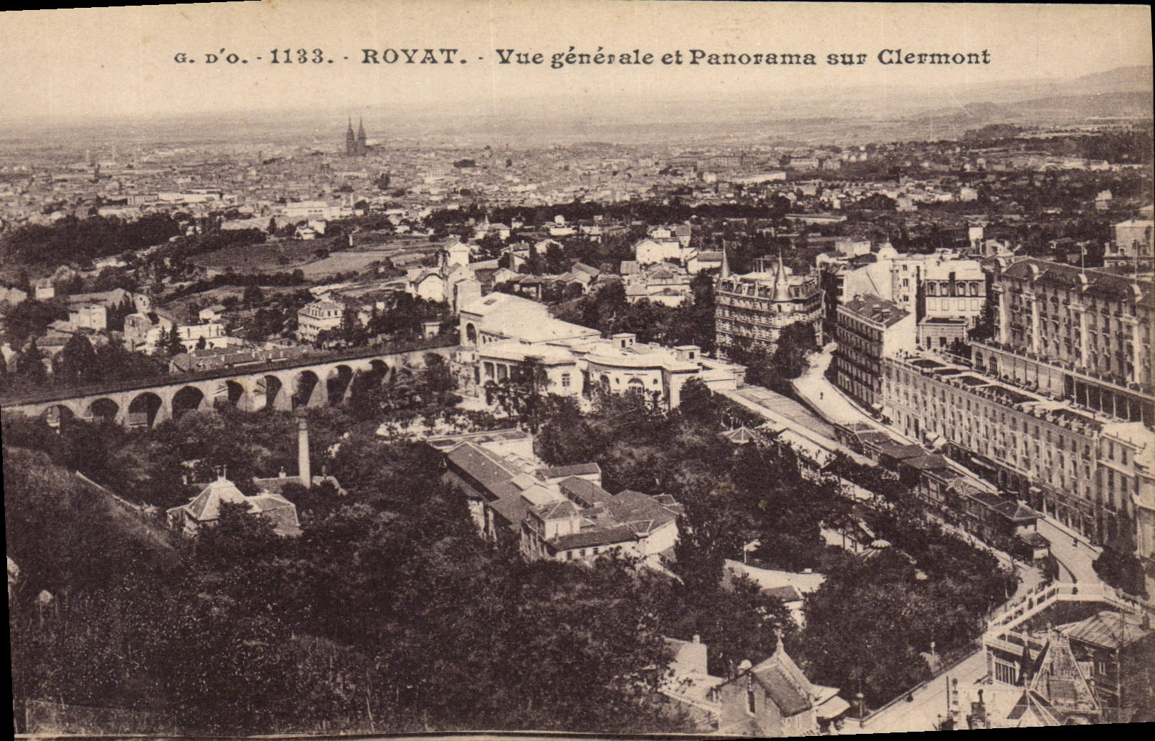 VINTAGE POSTCARD Royat View and Panorama on Clermont