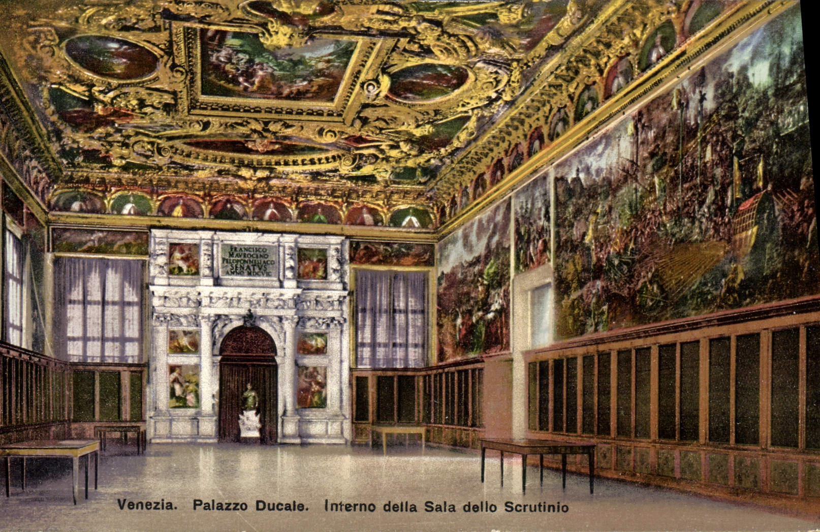 VINTAGE POSTCARD Venezia Palazzo Ducale Interno beyond Salted dello Scrutino