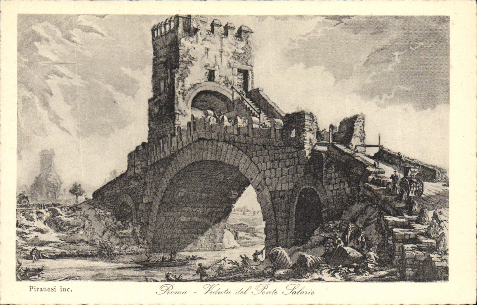 CPA Roma Veduta del Ponte Salario