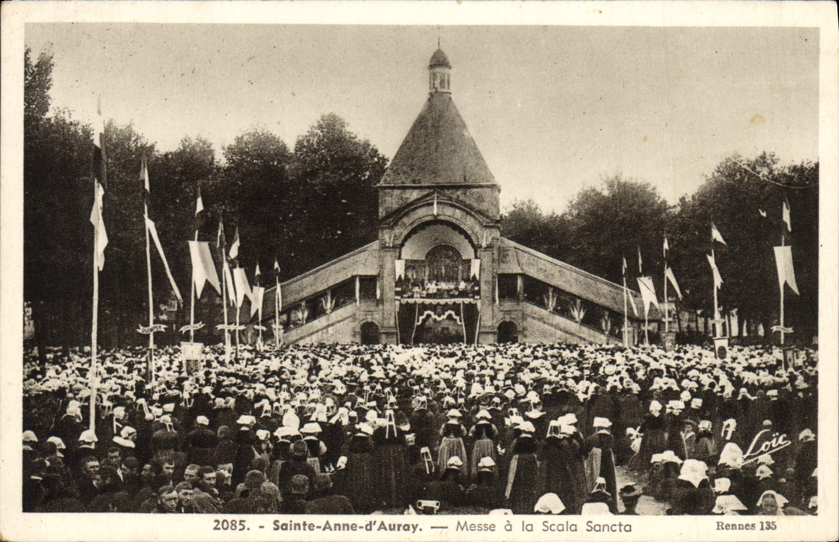 CPA Sainte Anne D'Auray Messe A La Scala Sancta Folklore