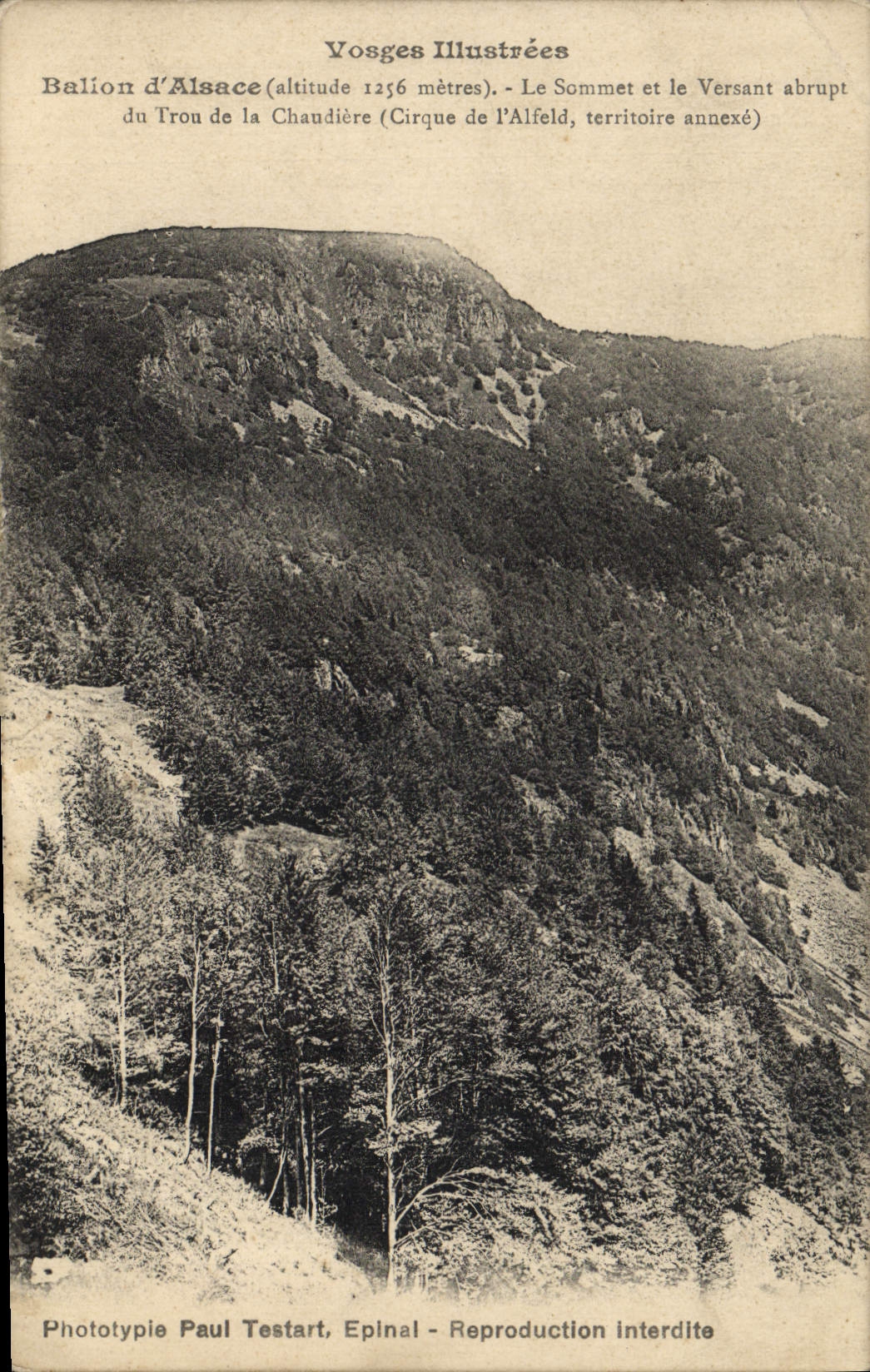 CPA Balion D'Alsace Vosges Illustrees Le sommet et le versant abrupt du trou de la chaudiere