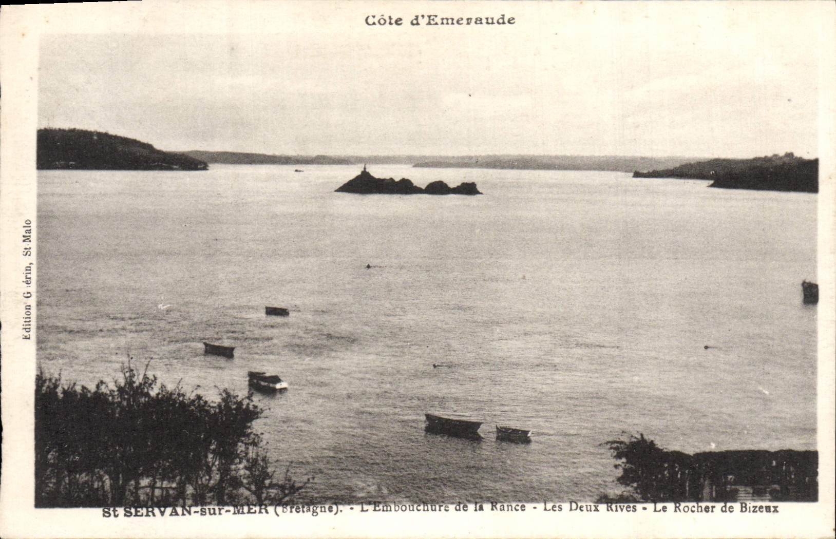 CPA St Servan sur Mer L'embouchure de la Rance Les deux rives Le rocher des Bizeux