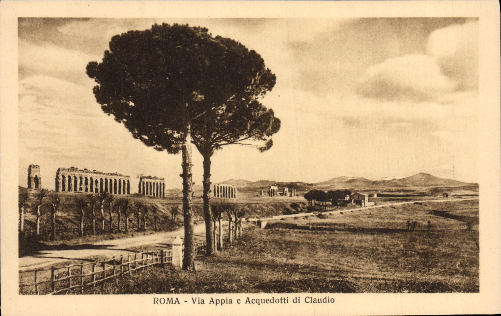 POSTAL Roma de la VENDIMIA vía Appia E Acquedotti di Claudio