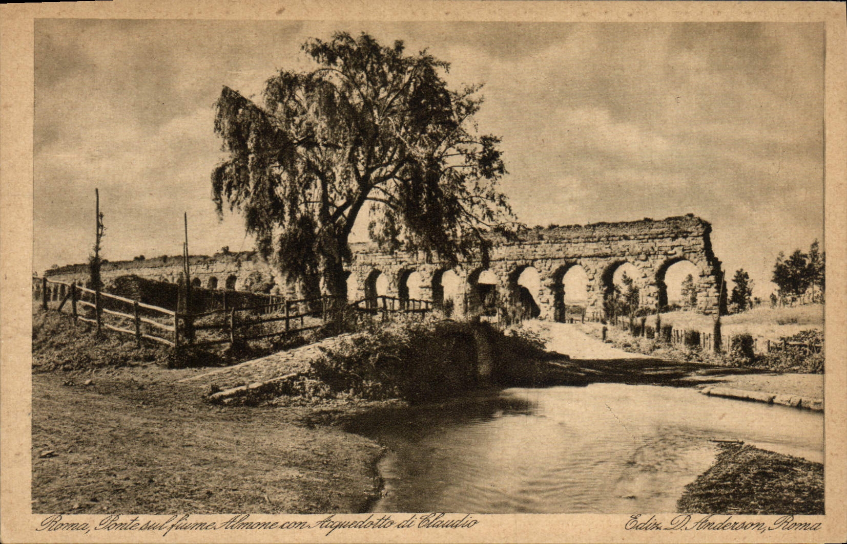 Sul Fiume del pez gordo de Roma de la POSTAL de la VENDIMIA