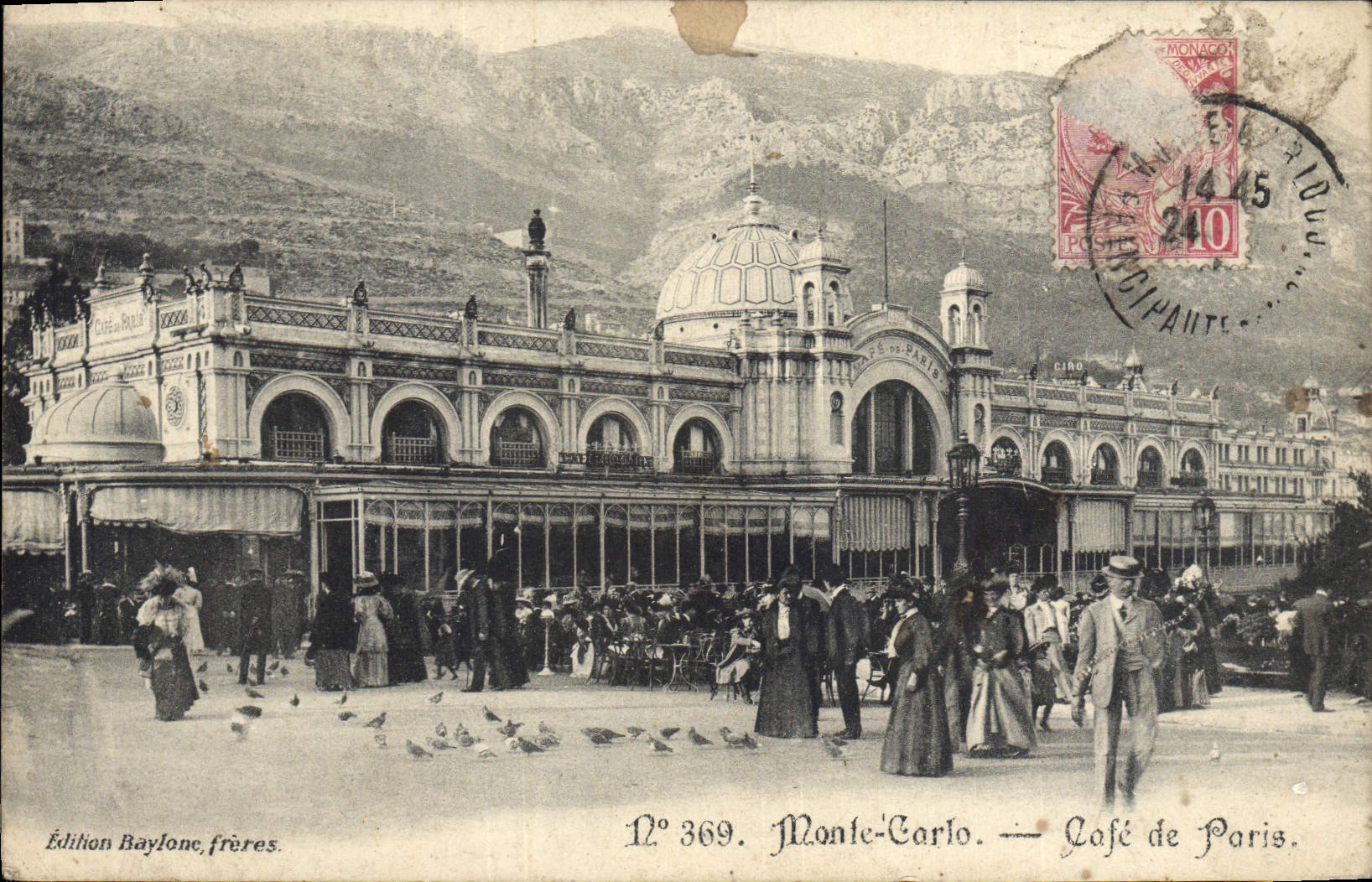 VINTAGE POSTCARD Monte Carlo Coffee of Paris