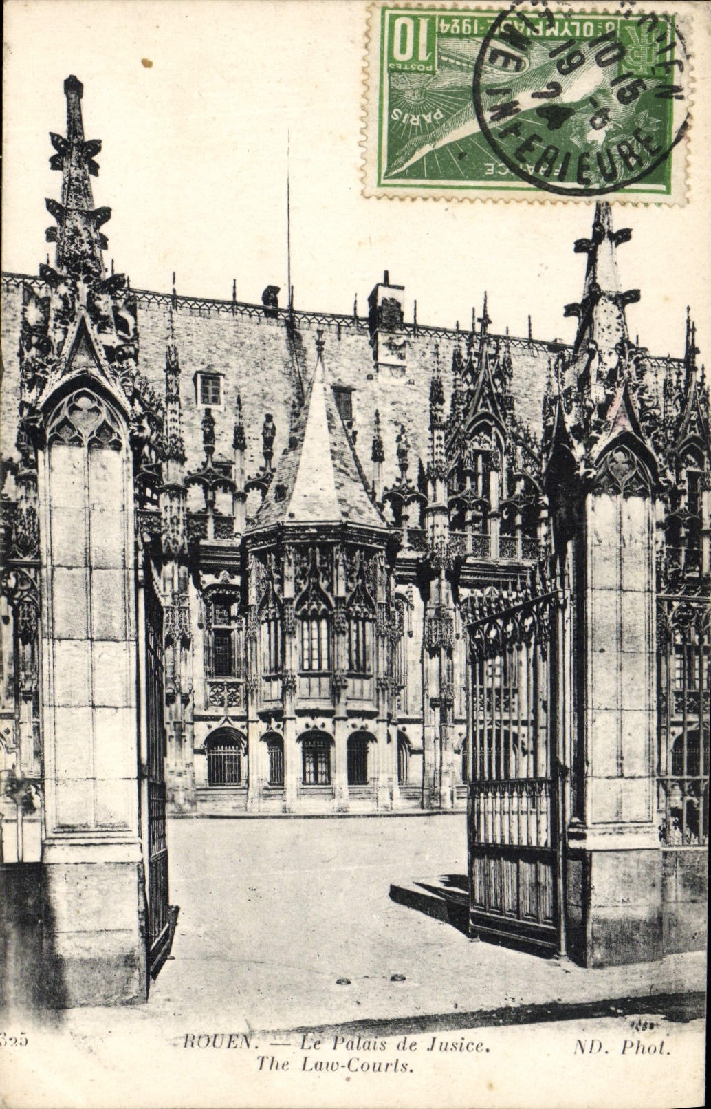 VINTAGE POSTCARD Rouen the Palate of Jusice