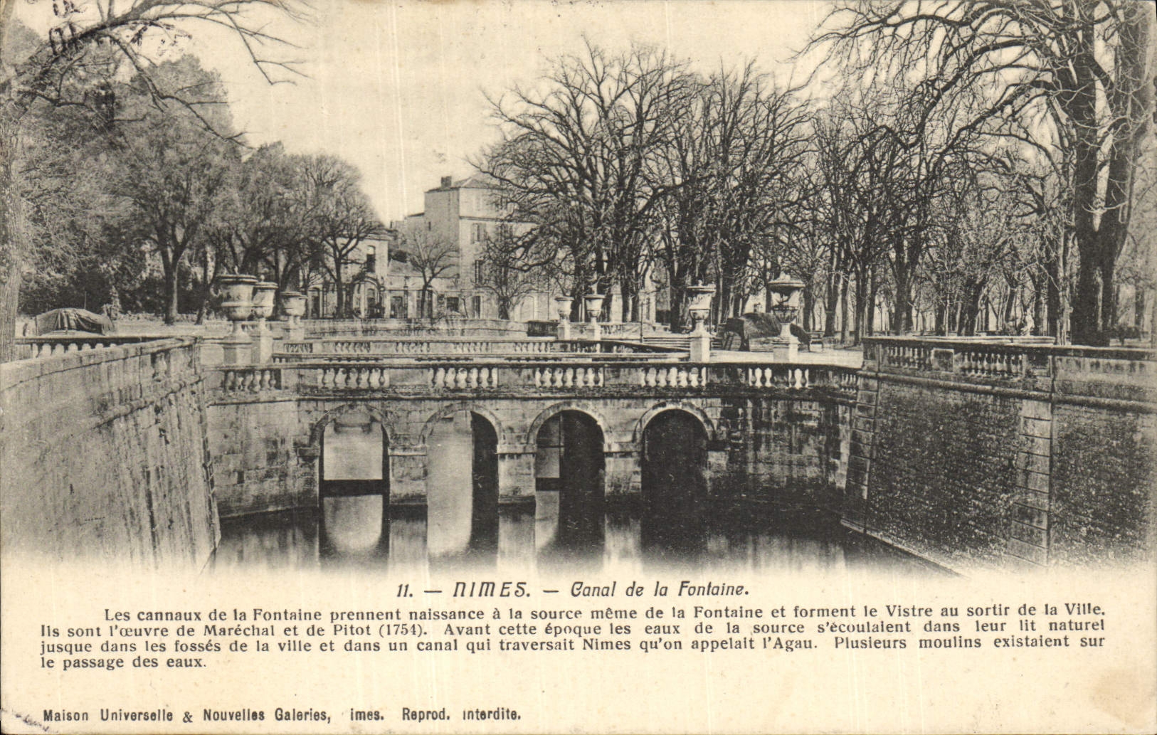 CPA Nimes Canal de la Fontaine 