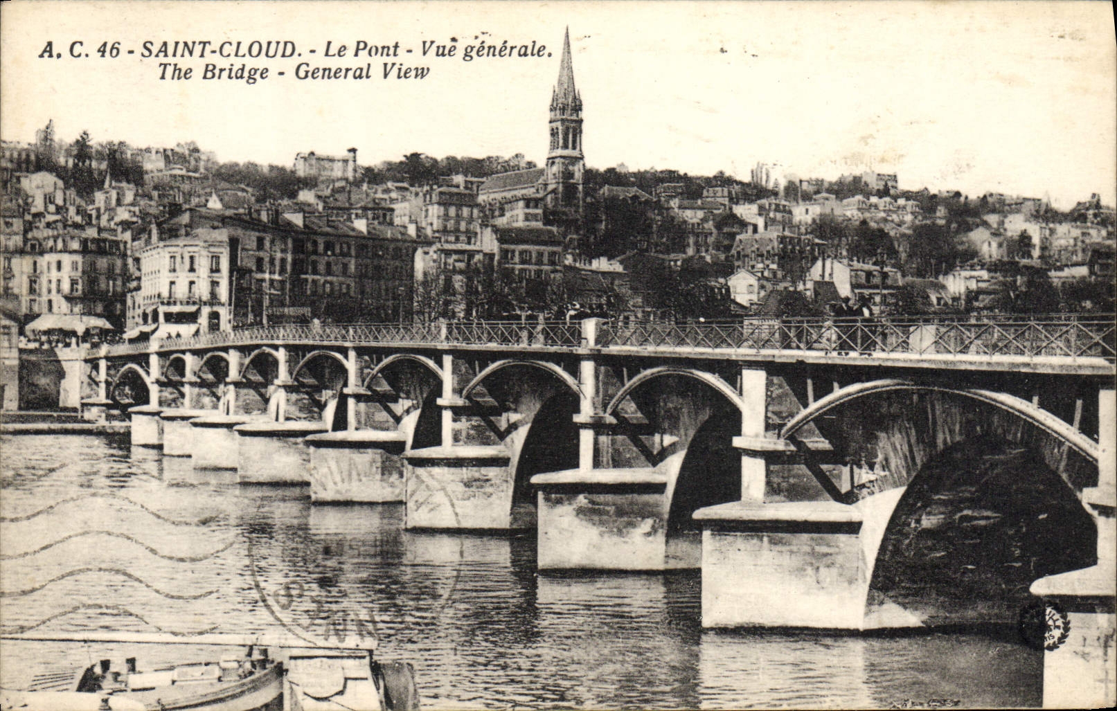 CPA Saint Cloud Le Pont Vue generale