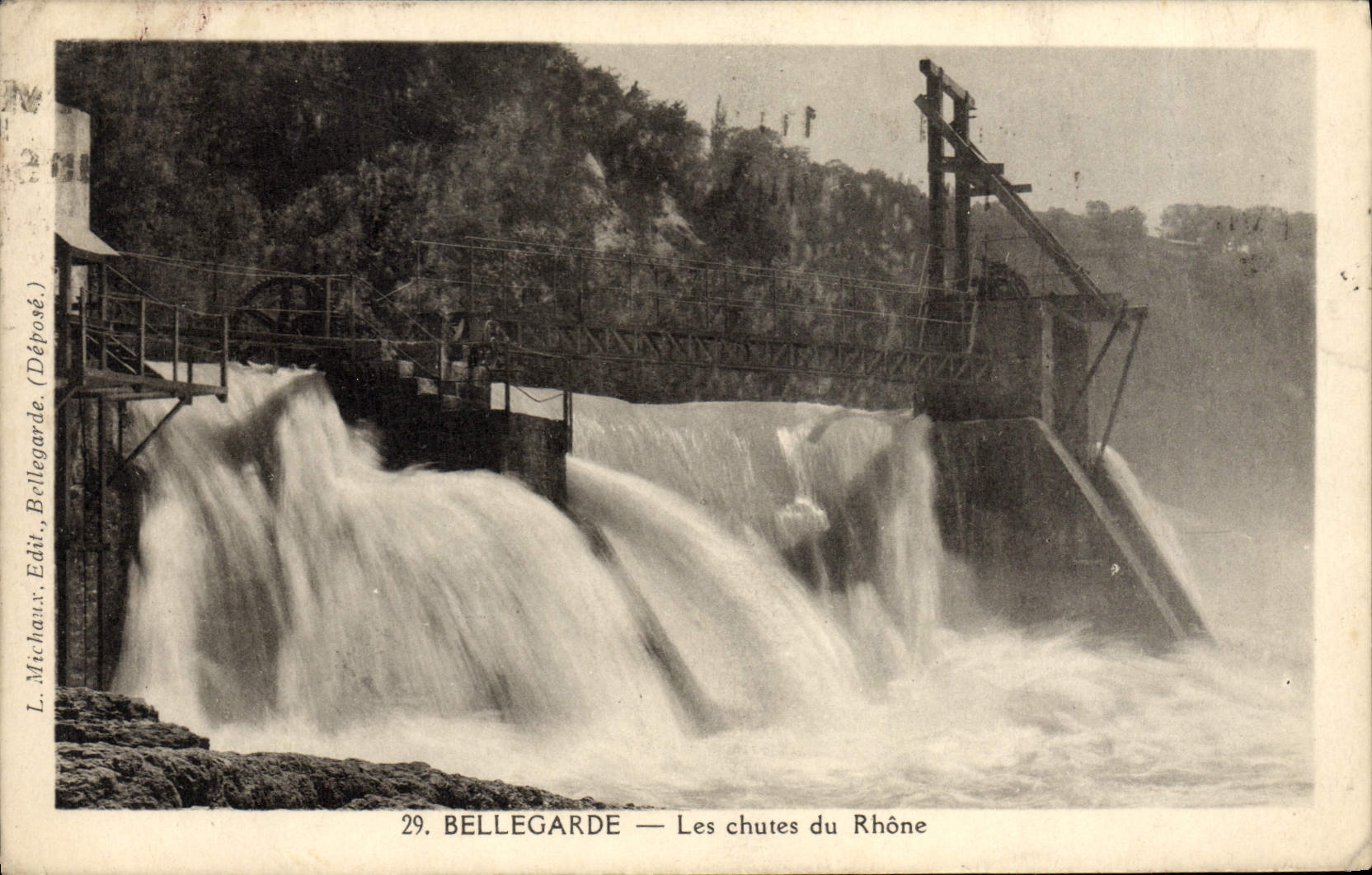 VINTAGE POSTCARD Bellegarde Falls of the Rhone