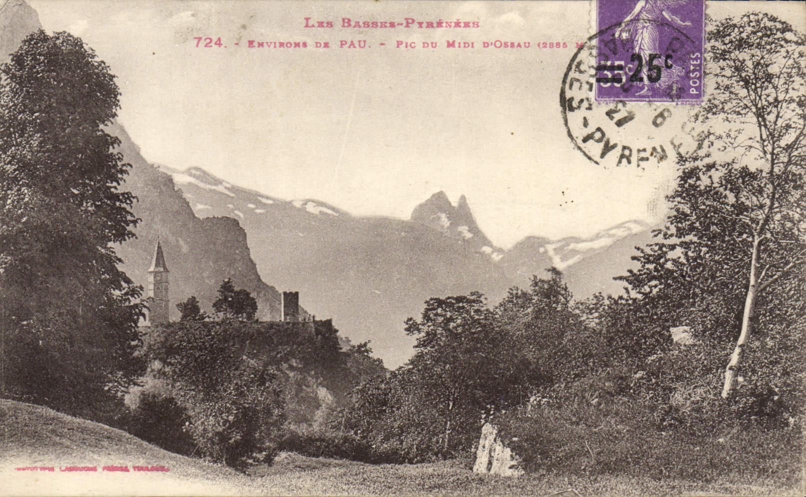 VINTAGE POSTCARD Surroundings of Pau Peak of the South of Ossau
