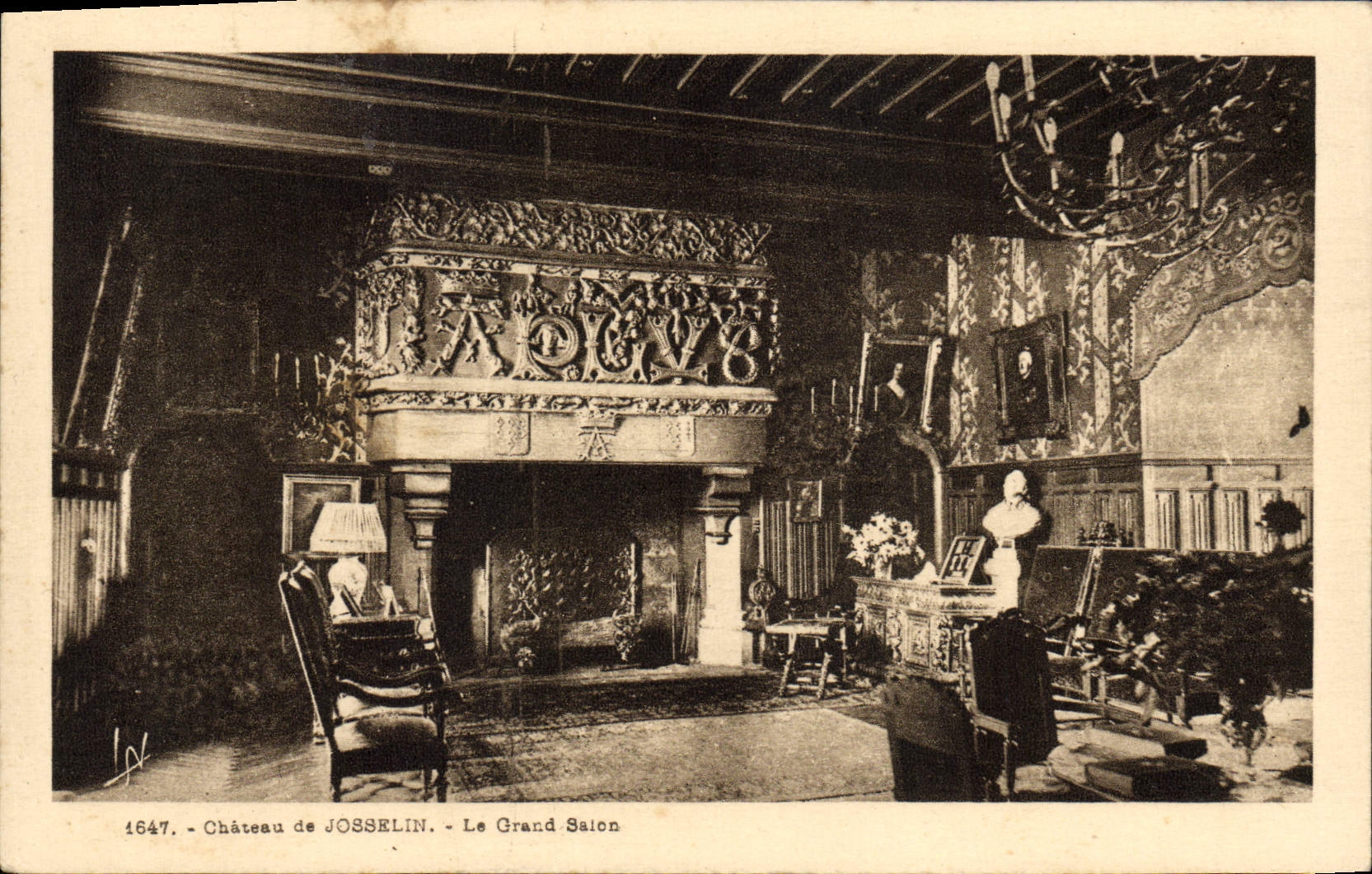 CPA Chateau de Josselin Le Grand Salon